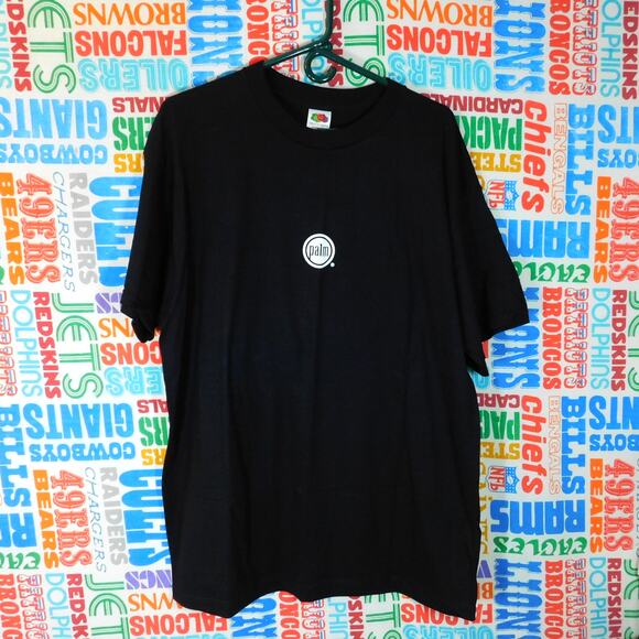 Vintage 90s Palm PDA Computing Logo T Shirt Size XL Black White NWOT - Picture 1 of 4
